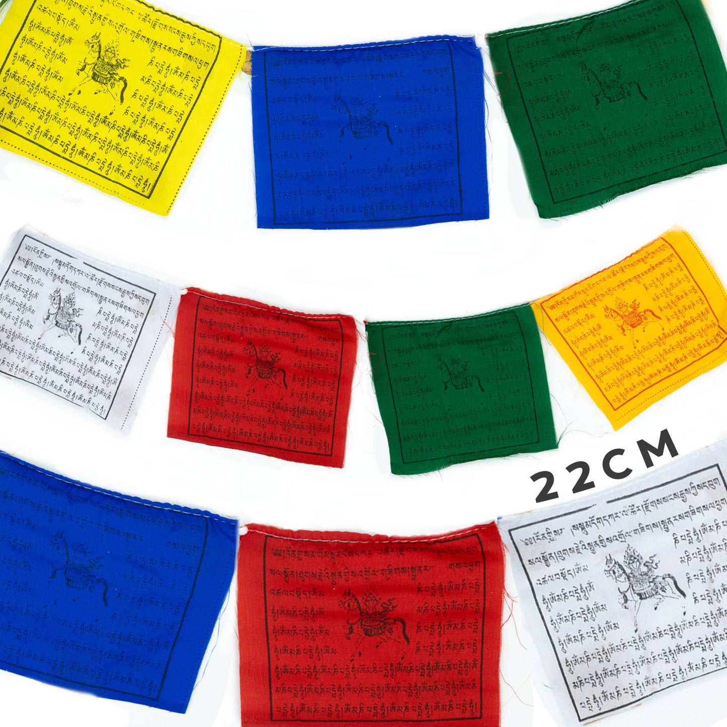 Large Tibetian Prayer Flags - 22cm (10 Flags)
