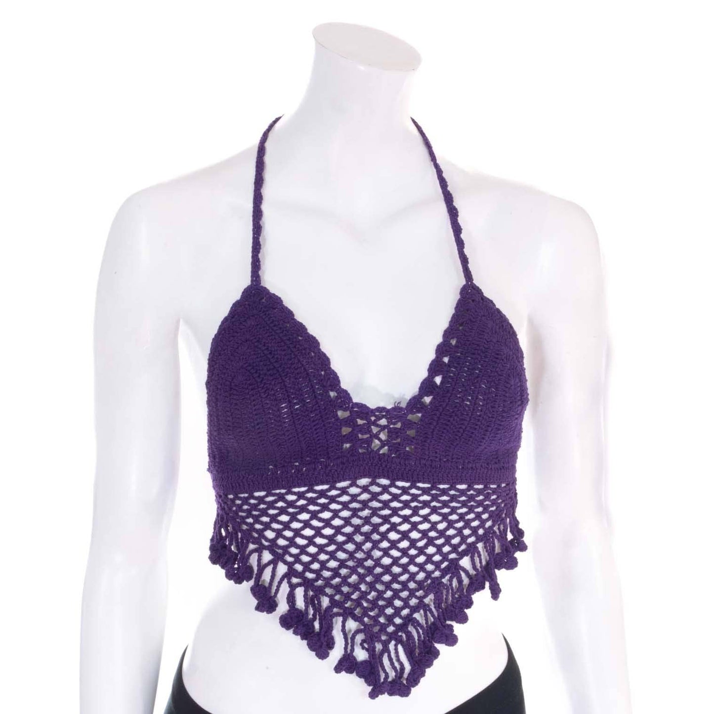 Tassel Crochet Bralette Top: Rainbow
