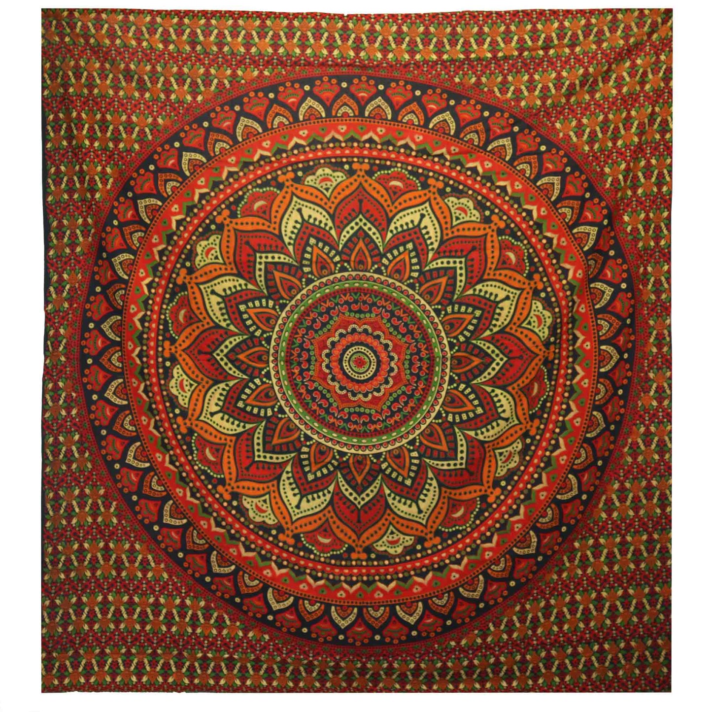 Double Bedspread/Wall Hanging - Classic Mandala - Green