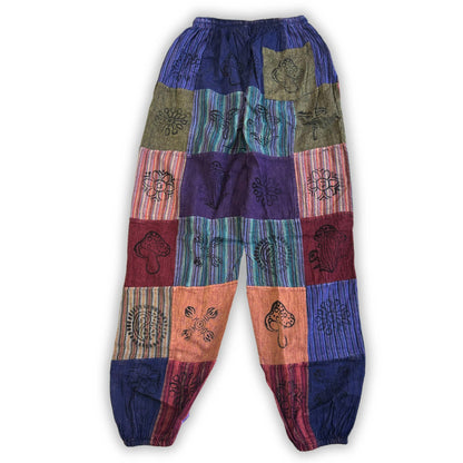 Patchwork Pants – Nomad Sari Collection: Nomad Sari Pants -Green Tones (105x127cm) S/M