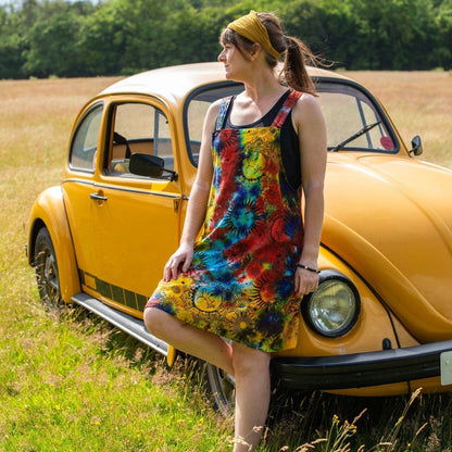 Sun and Moon Dungaree Dress: Multi