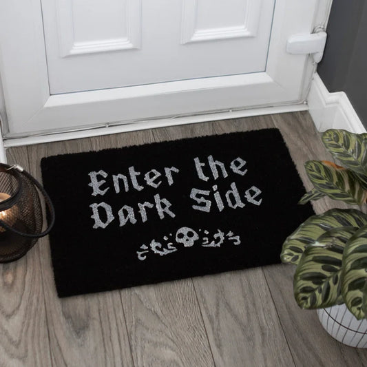 Gothic Black Enter The Dark Side Coir Doormat