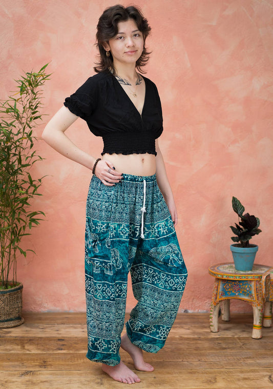 Freesize Mud Dye Elephant Harem Trouser