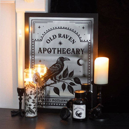 Mystic Raven Gothic Pillar Candle Holder