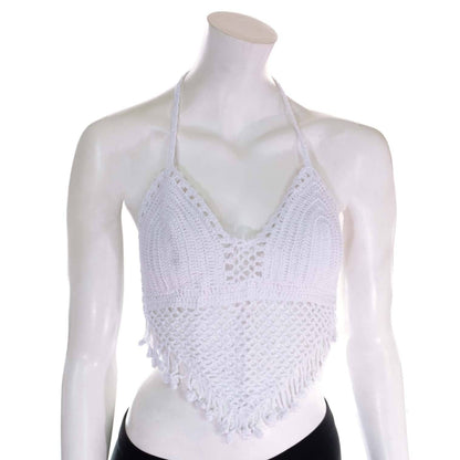 Tassel Crochet Bralette Top: Rainbow