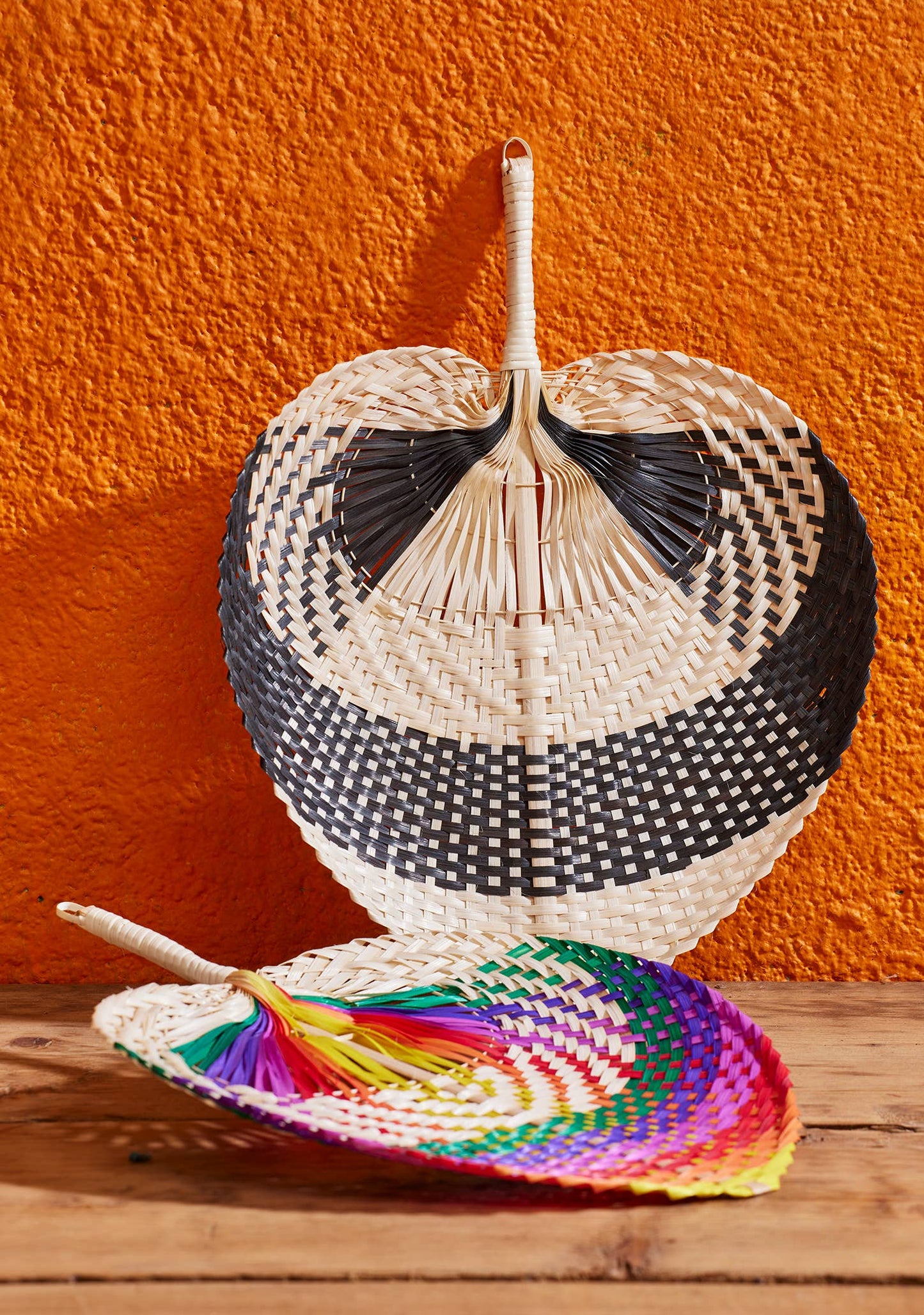 Bamboo Fan Rainbow Stripe