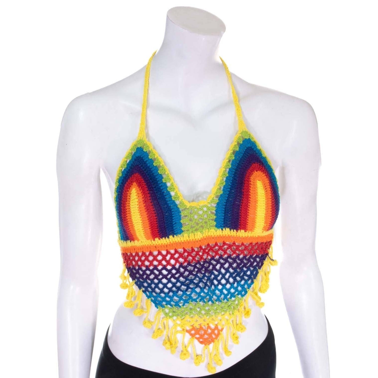 Tassel Crochet Bralette Top: Purple