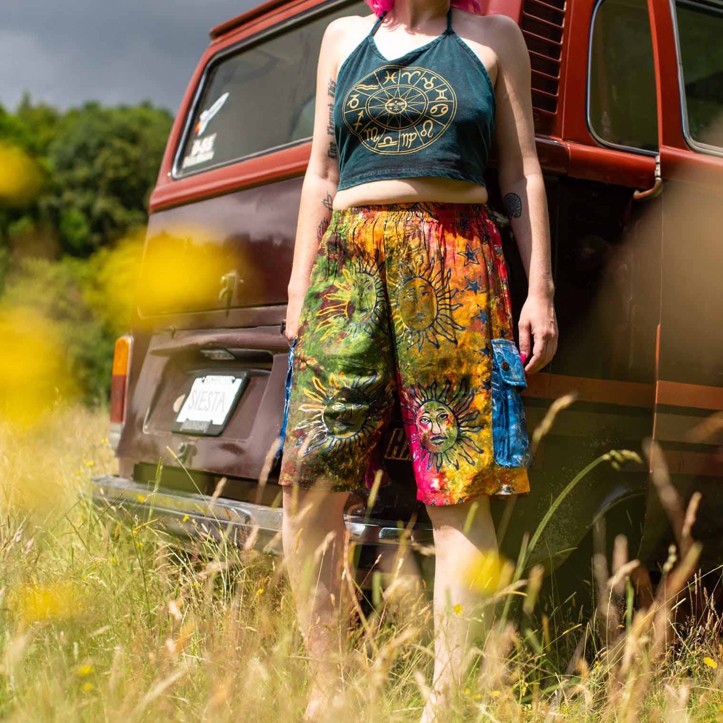 Campur Patch Combat Shorts: Rainbow