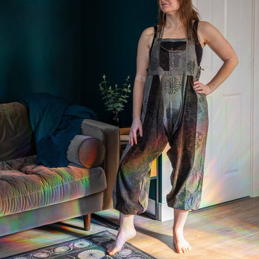 Block Print Harem Dungarees