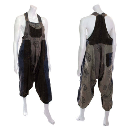 Block Print Harem Dungarees