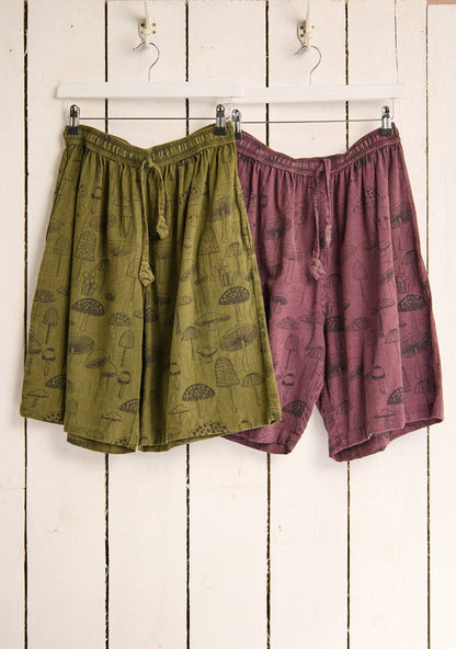 Mushroom Shorts: Maroon(M) / Medium/Large(ML)