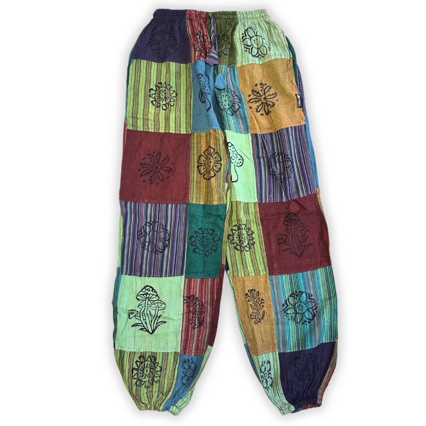 Patchwork Pants – Nomad Sari Collection: Nomad Sari Pants - Orange Tones (110x120cm) L/XL