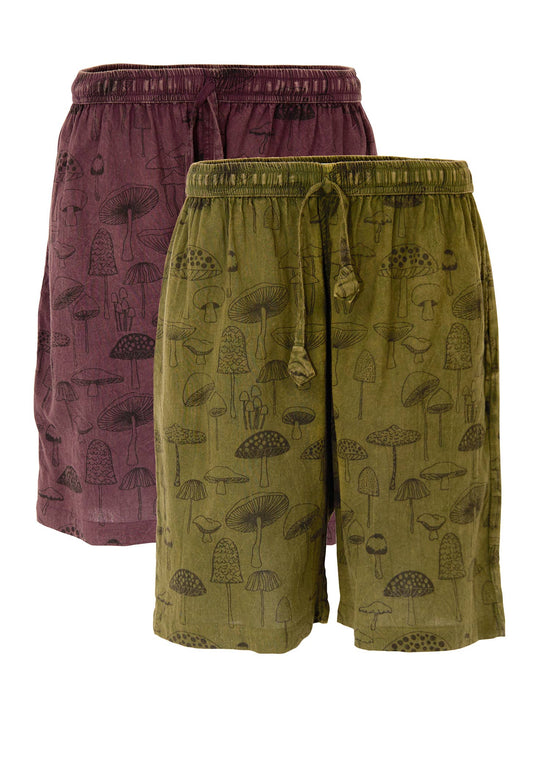 Mushroom Shorts: Maroon(M) / Medium/Large(ML)
