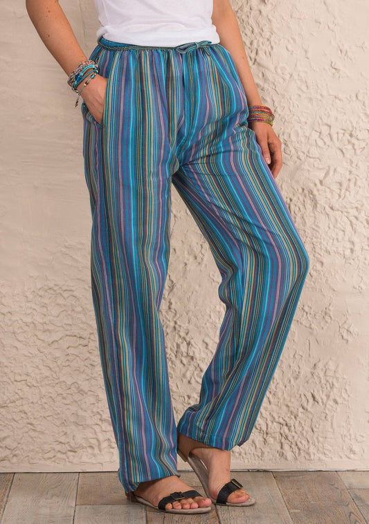 Unisex Cotton Stripe Trousers: X-Large (XL)