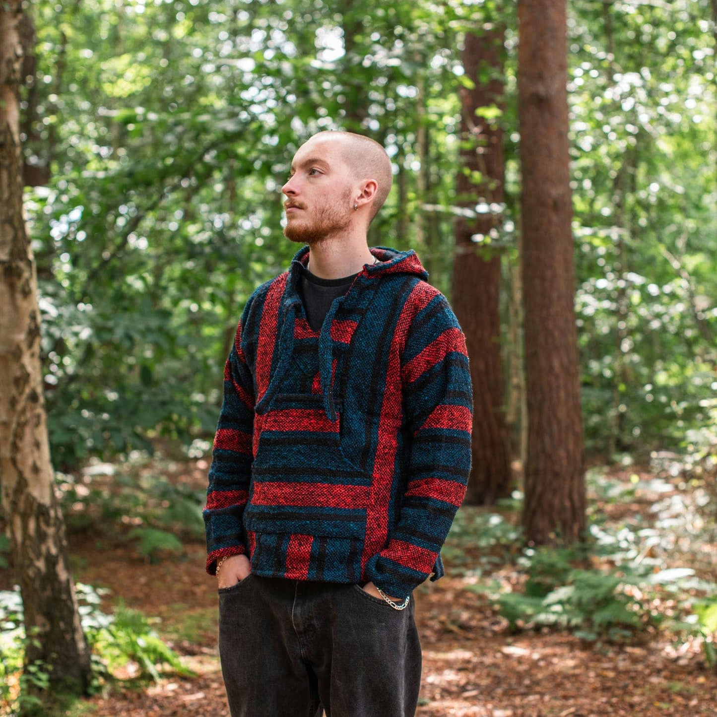 Baja Hoodie - Red, Blue and Black