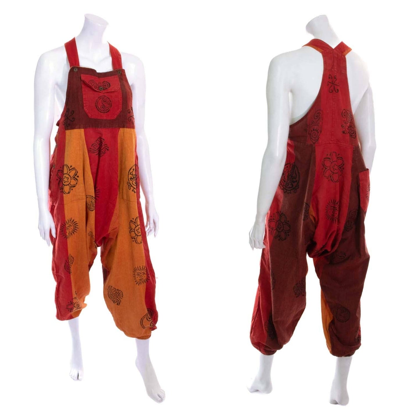 Block Print Harem Dungarees