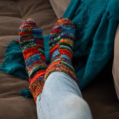 Tie Dye Knitted Patchwork Socks