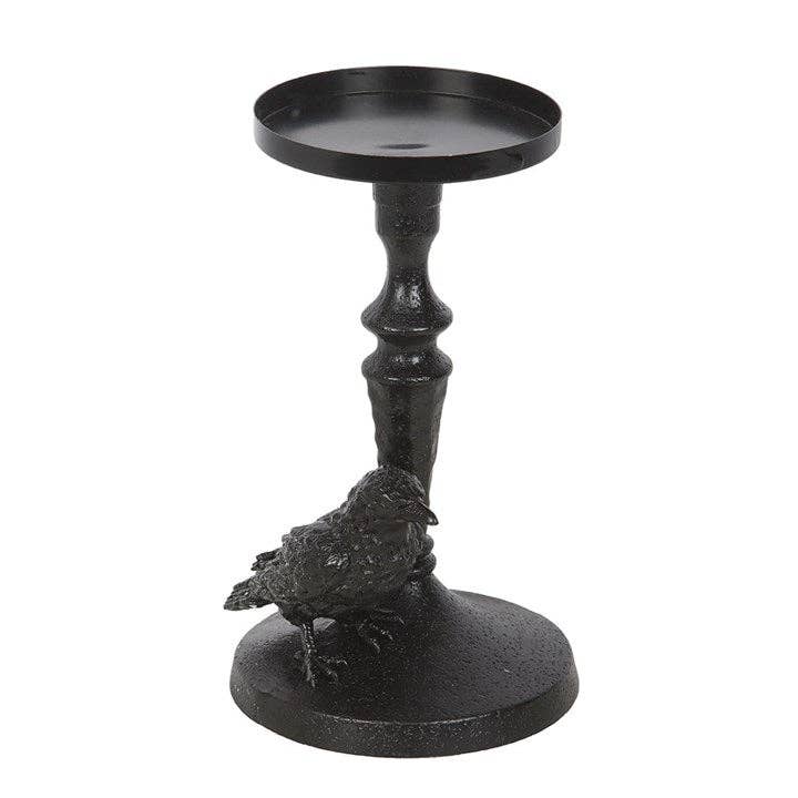Mystic Raven Gothic Pillar Candle Holder
