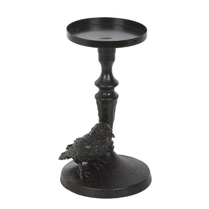 Mystic Raven Gothic Pillar Candle Holder
