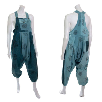 Block Print Harem Dungarees