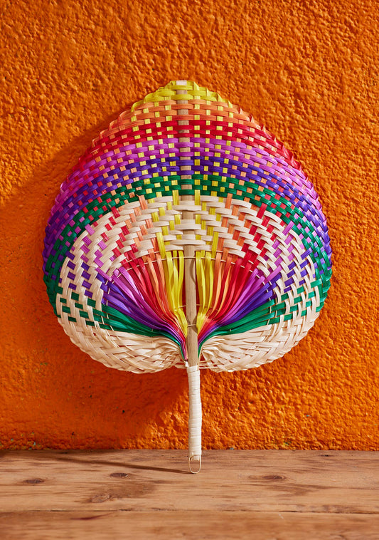 Bamboo Fan Rainbow Stripe