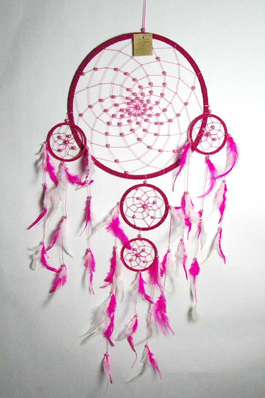 Dream Catcher 4 Circles Pink
